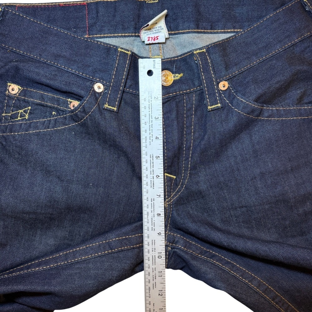 True Religion Bobby Jeans Mens 32 Dark Wash Straight Leg Horseshoe Stitching - Picture 5 of 13